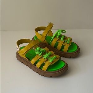 Marni Kids Yellow and Green Strap Sandals